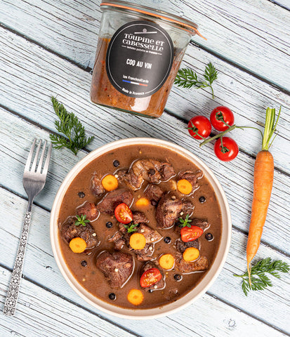 Coq_au_vin, Fransk delikatesser, Tilberedte måltider