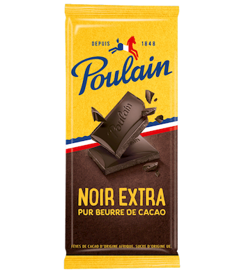 Fransk mørk chokolade med brownie. Poulain. Fransk delikatesser